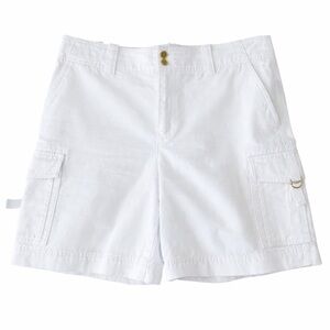 Ralph Lauren White Cargo Shorts Womens 10 Cotton Utility Resort Chic